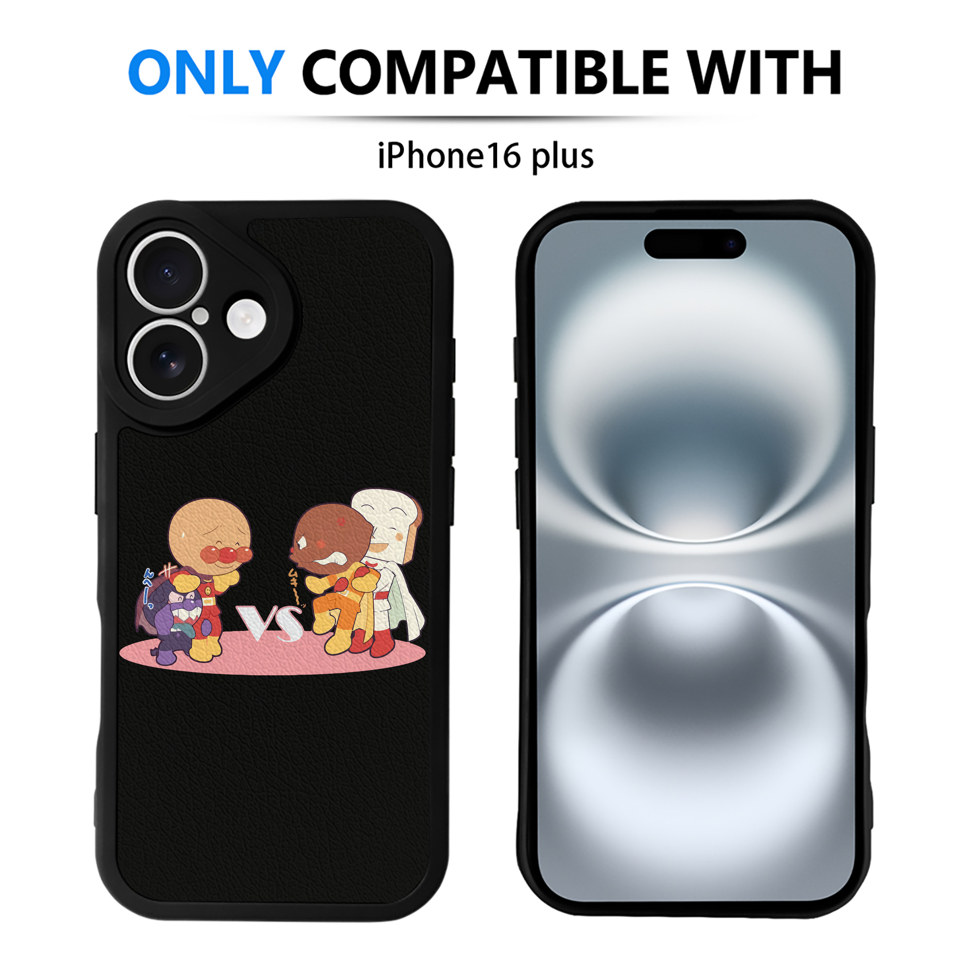 （画像用） アンパンマン Anpanman 【iPhone 16シリーズ対応】シリコンスマホケース（レザー調） 材質：シリコン